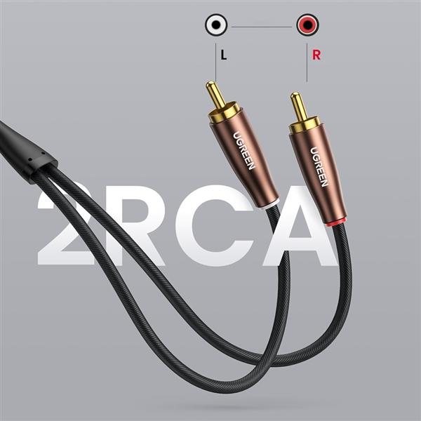 Ugreen kabel przewód stereo audio 2xRCA 3m brązowy (AV199 50135)-2207975