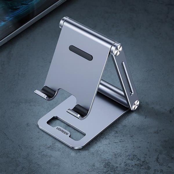 Ugreen metalowa aluminiowa składana podstawka na telefon tablet szary (LP263 80708)-2166192