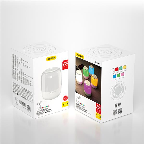 Dudao głośnik bezprzewodowy Bluetooth 5.0 RGB 5W 1200mAh biały (Y11S-white)-2242271