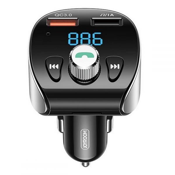 Joyroom transmiter FM Bluetooth 5.0 MP3 micro SD ładowarka samochodowa 2x USB 18 W 3 A Quick Charge 3.0 czarny (JR-CL02)-2203527