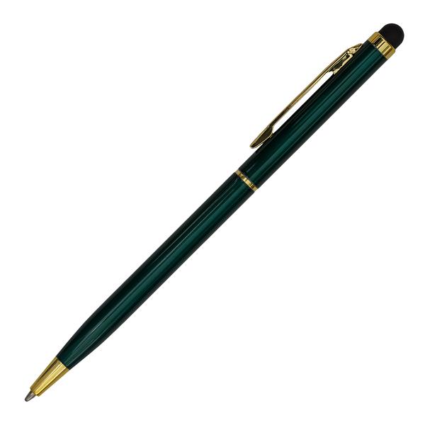Długopis aluminiowy Touch Tip Gold, ciemnozielony-2984956