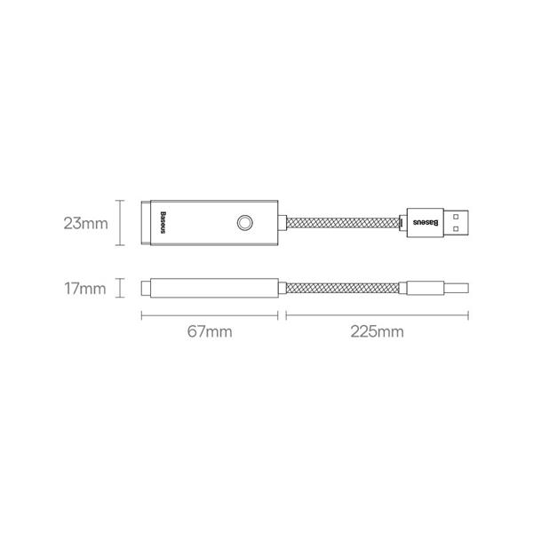Baseus Lite Series adapter USB - RJ45 gniazdo LAN 100Mbps szary (WKQX000013)-2387293