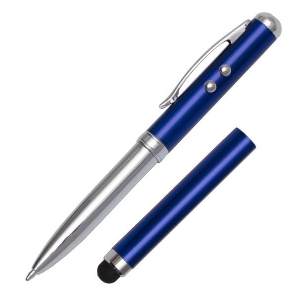 Długopis ze wskaźnikiem laserowym Supreme – 4 w 1, niebieski-2012240