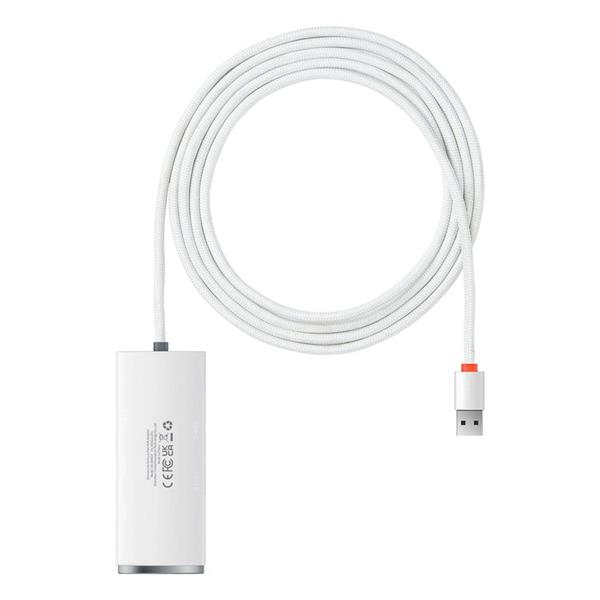 Baseus adapter HUB Lite USB do 4x USB 3.0 / 1x USB-C 2,0m biały-2994387