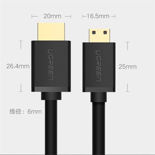 Ugreen kabel HDMI (męski) - mini HDMI (męski) 3D Ethernet ARC 1 m czarny (HD108 10195)-2169654