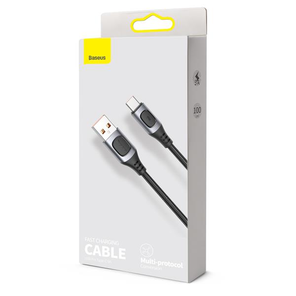 Baseus kabel Flash USB - USB-C 1,0 m 5A szary-2116014