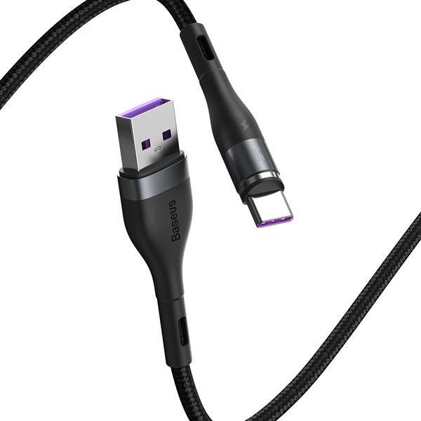Baseus kabel magnetyczny Zinc USB - USB-C 1,0 m 5A szaro-czarny-2099704