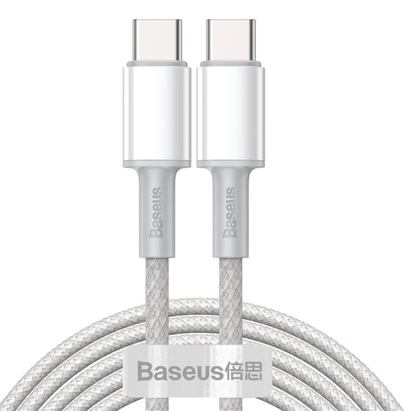 Baseus kabel USB Typ C - USB Typ C szybkie ładowanie Power Delivery Quick Charge 100 W 5 A 2 m biały (CATGD-A02)-2171177