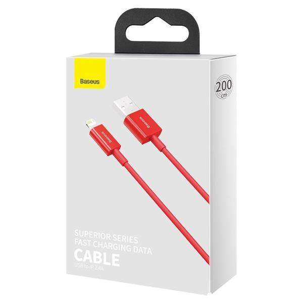 Baseus Superior kabel USB - Lightning 2,4 A 2 m czerwony (CALYS-C09)-2194106