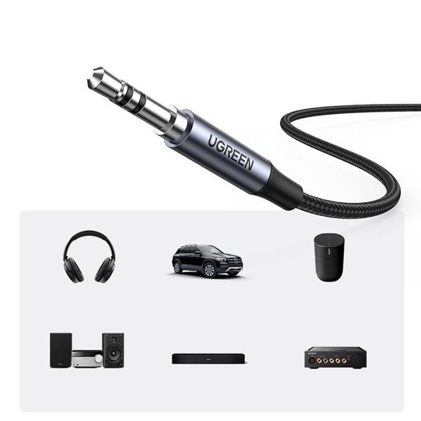 Ugreen kabel audio stereo AUX 3,5 mm mini jack - USB Typ C do telefonu tabletu 1m czarny (CM450 20192)-2184268