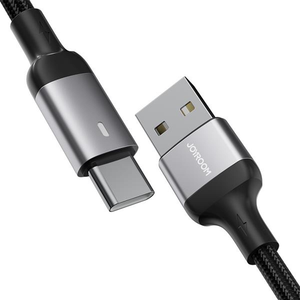 Joyroom kabel USB - USB C 3A do szybkiego ładowania i transferu danych A10 Series 1,2 m czarny (S-UC027A10)-2967415