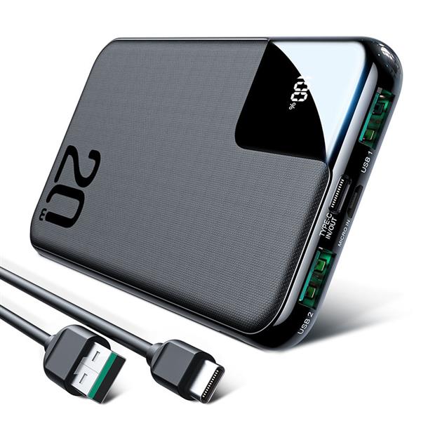 Joyroom Starchi powerbank 10000mAh 20W Power Delivery Quick Charge 2x USB / 1x USB Typ C czarny (JR-QP190)-2380095