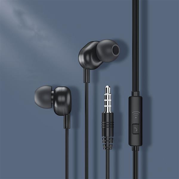 Remax dokanałowe słuchawki zestaw słuchawkowy z pilotem i mikrofonem mini jack 3,5 mm czarny (RW-105 black)-2150284