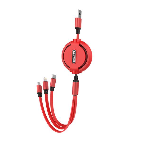Dudao L8H kabel 3w1 z możliwością przedłużenia 1.1m czerwony (L8H-red)-2288537