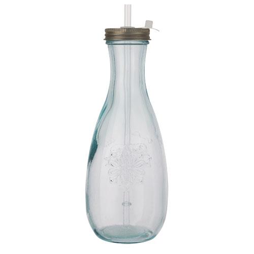 Butelka Polpa ze szkła z recyklingu ze słomką-2337877