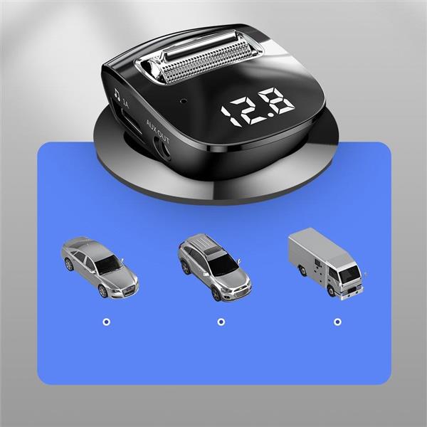 Baseus F40 nadajnik transmiter FM audio Bluetooth port AUX ładowarka samochodowa 2x USB 15W 2A czarny (CCF40-A01)-2280070