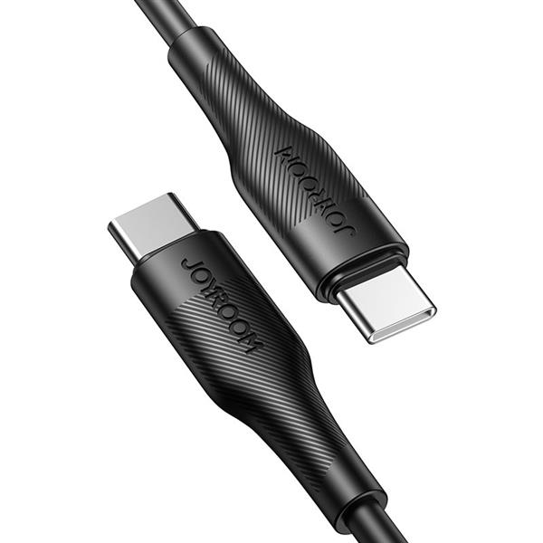 Joyroom kabel przewód USB Typ C - USB Typ C Power Delivery 60W 3A 0,25m czarny (Black)-2214011