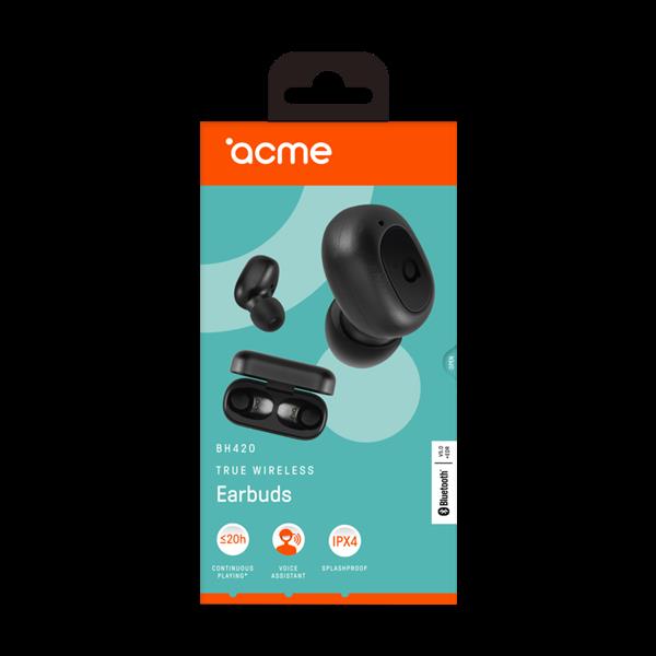 Acme Europe słuchawki bezprzewodowe dokanałowe BH420 TWS czarne-1605191