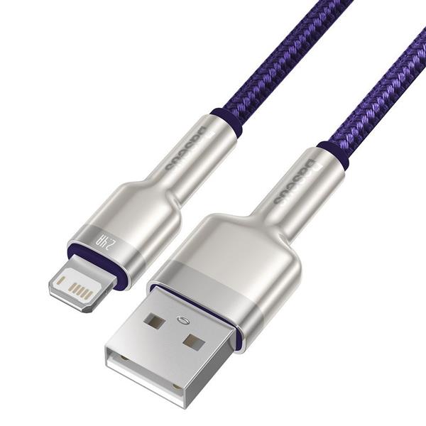 Baseus Cafule Metal Data kabel USB - Lightning 2,4 A 1 m fioletowy (CALJK-A05)-2179220