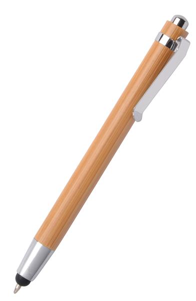 Długopis TOUCH BAMBOO, brązowy, srebrny-2306823
