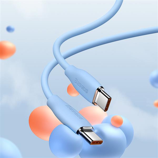 Baseus kabel, przewód USB Typ C – USB Typ C 100W długość 1,2 m Jelly Liquid Silica Gel – niebieski-2281118