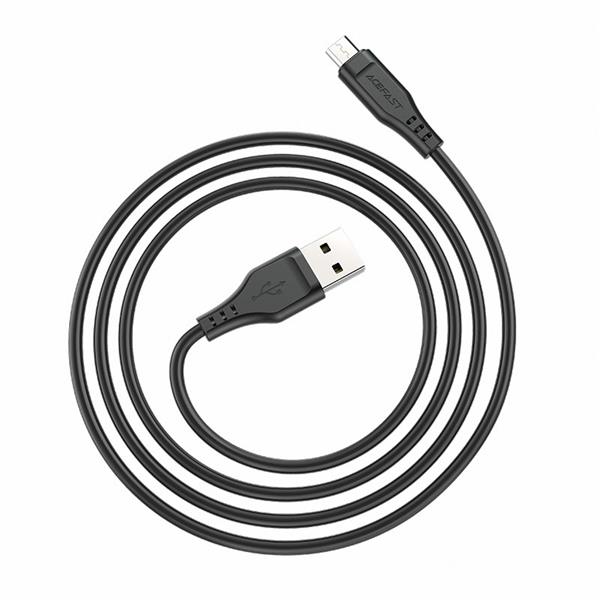Acefast kabel USB - micro USB 1,2m, 2,4A czarny (C3-09 black)-2270216