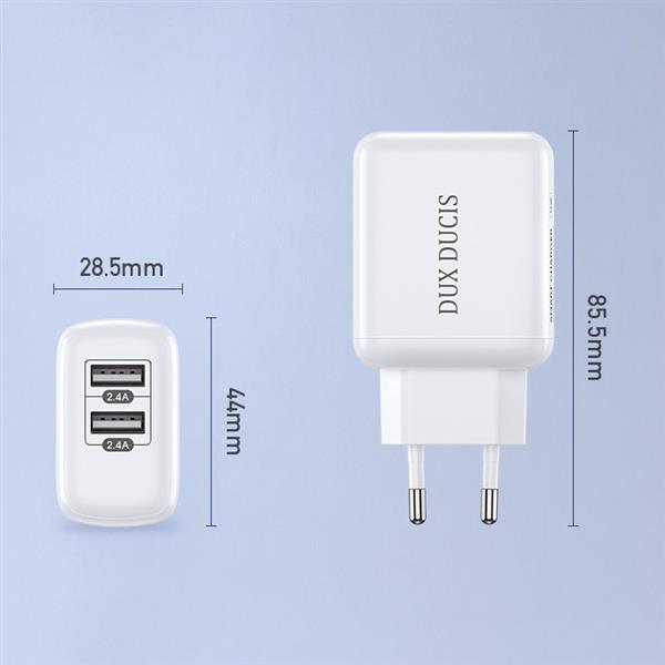 Dux Ducis ładowarka sieciowa 2x USB 12W 2,4A biały (C10 white)-2212484