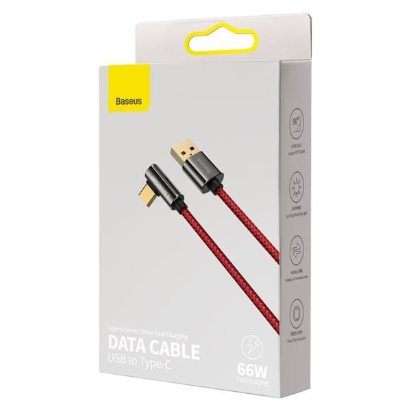 Baseus Legendary kątowy kabel przewód dla graczy USB - USB Typ C 66W 1m czerwony (CACS000409)-2213772