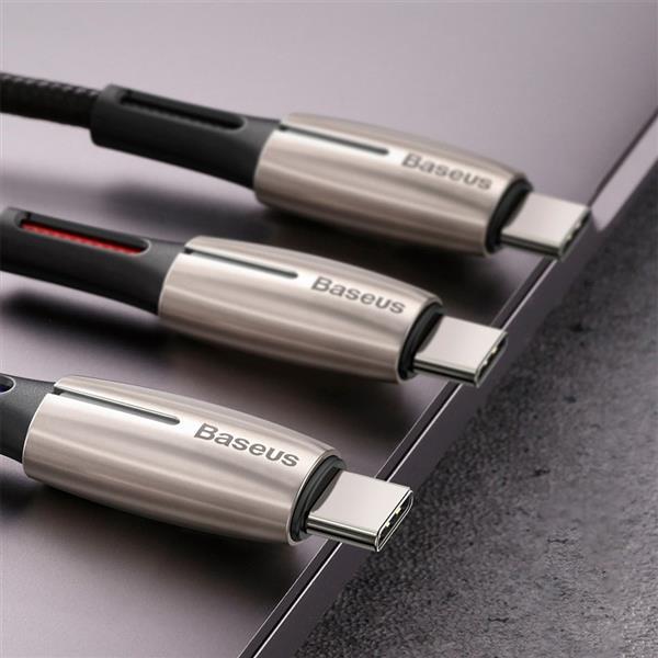 Baseus Water Drop wytrzymały nylonowy kabel przewód USB-C PD2.0 60W 20V 3A QC3.0 1M czarny (CATSD-J01)-2142857