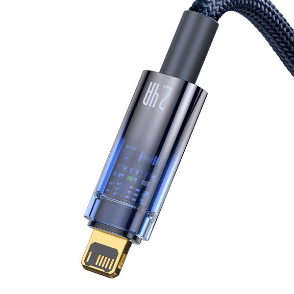 Baseus Explorer Series kabel przewód USB – Lightning 2.4A 2m niebieski (CATS000503)-2387094