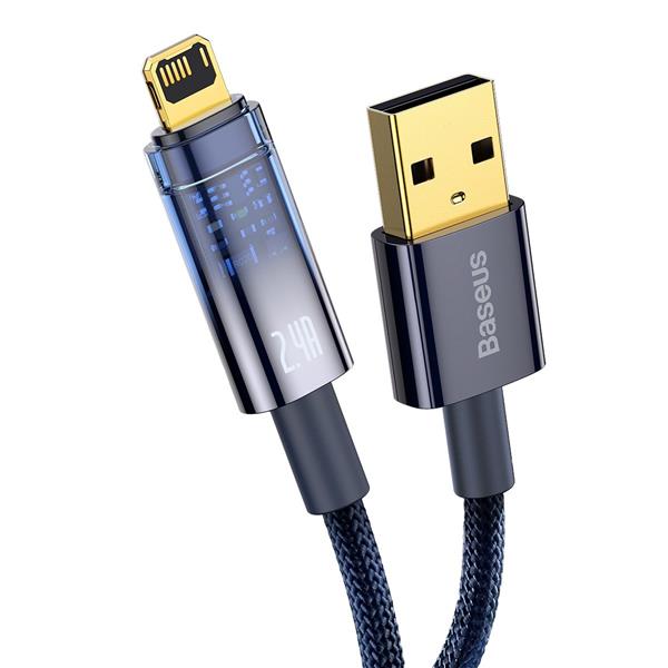Baseus Explorer Series kabel przewód USB – Lightning 2.4A 2m niebieski (CATS000503)-2387099