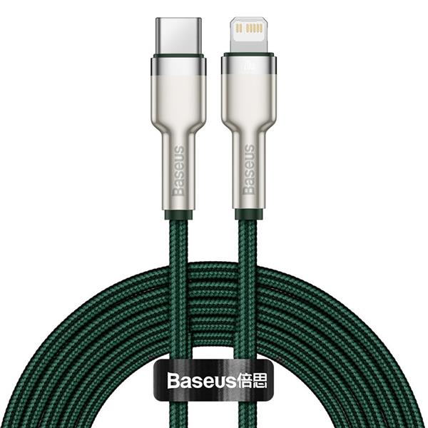 Baseus Cafule Metal Data kabel USB Typ C - Lightning 20 W Power Delivery 2 m zielony (CATLJK-B06)-2179181