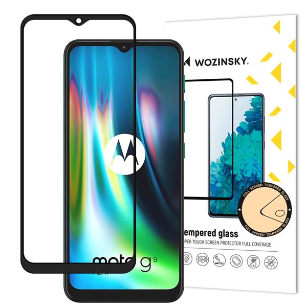 Wozinsky super wytrzymałe szkło hartowane Full Glue na cały ekran z ramką Case Friendly Motorola Moto G9 Play / Moto E7 Plus czarny-2169582