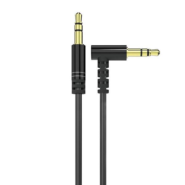 Dudao kątowy kabel przewód AUX mini jack 3.5mm 1m czarny (L11 black)-2148207
