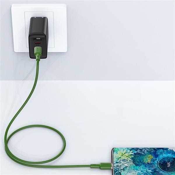 Acefast kabel USB Typ C - USB Typ C 1,2m, 60W (20V/3A) zielony (C2-03 oliver green)-2270083