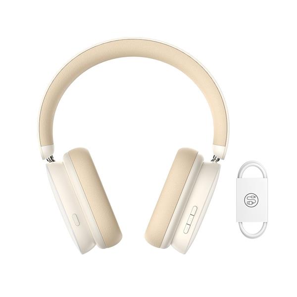 Baseus Bowie H1 słuchawki bezprzewodowe Bluetooth 5.2 ANC biały (NGTW230002)-2404091