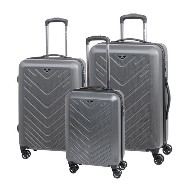 Trzyczęściowy zestaw walizek MAILAND, srebrny-2307506