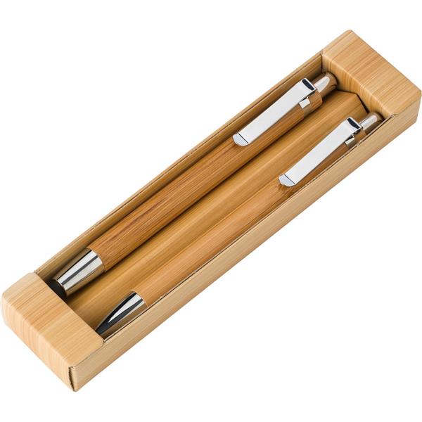 Bambusowy zestaw piśmienny, długopis touch pen i ołówek mechaniczny-1949735