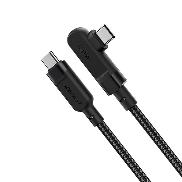 Acefast kątowy kabel USB Typ C - USB Typ C 2m, 100W (20V/5A) czarny (C5-03 Black)-2269780