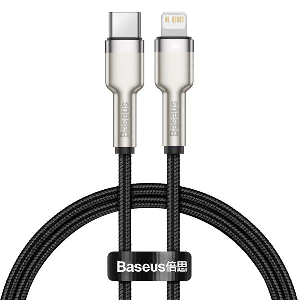 Baseus kabel Cafule Metal PD USB-C - Lightning 0,25 m czarny 20W-2090743