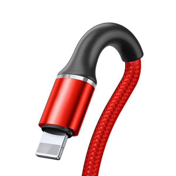 Baseus kabel Halo USB - Lightning 0,5 m 2,4A czerwony-2096136