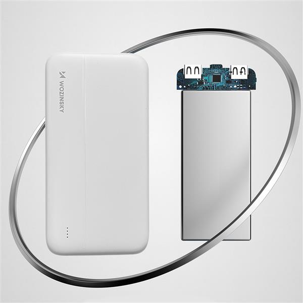 Wozinsky powerbank 10000mAh 2 x USB biały (WPBWE1)-2622205