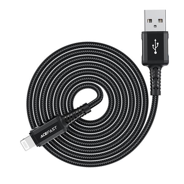 Acefast kabel MFI USB - Lightning 1,8m, 2,4A czarny (C4-02 A Black)-2269744