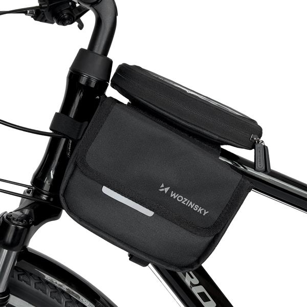 Wozinsky torba rowerowa na ramę sakwa na rower wodoodporne etui na telefon 1,5l czarny (WBB26BK)-2260871