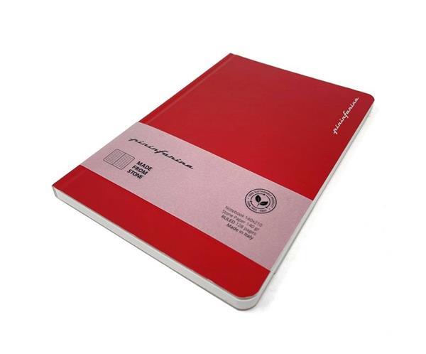 PININFARINA Segno Notebook Stone Paper, notes z kamienia, czerwona okładka, kropki-3040008