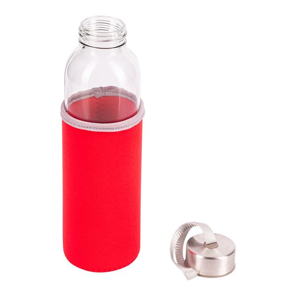 Szklana butelka Vim 500 ml, czerwony-1531730