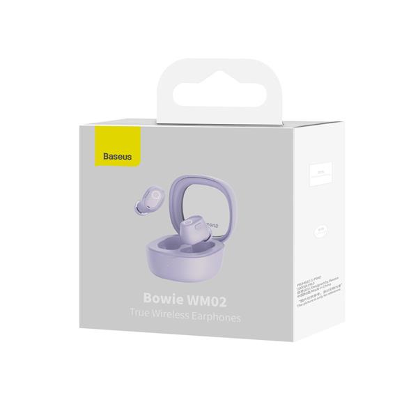 Baseus Bowie WM02 słuchawki bezprzewodowe TWS Bluetooth 5.3 fioletowy (NGTW180005)-2395590