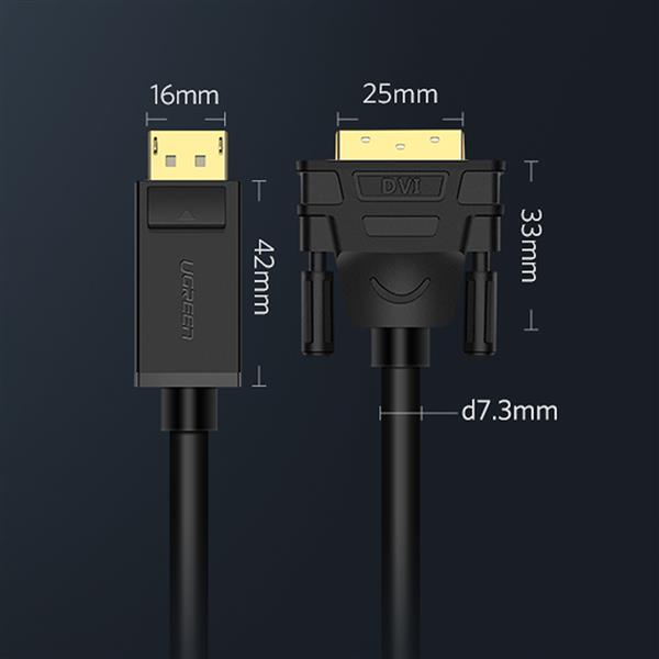 Ugreen kabel przewód DisplayPort - DVI 2m czarny (DP103)-2964736