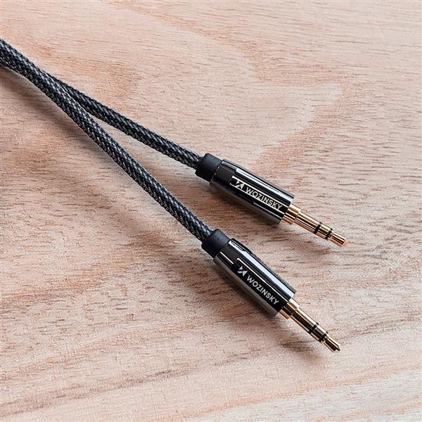 Wozinsky uniwersalny kabel mini jack 2x kabel AUX 3 m czarny-2613004