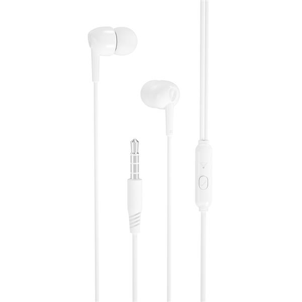 XO Słuchawki przewodowe EP37 jack 3,5mm dokanałowe białe-2083492